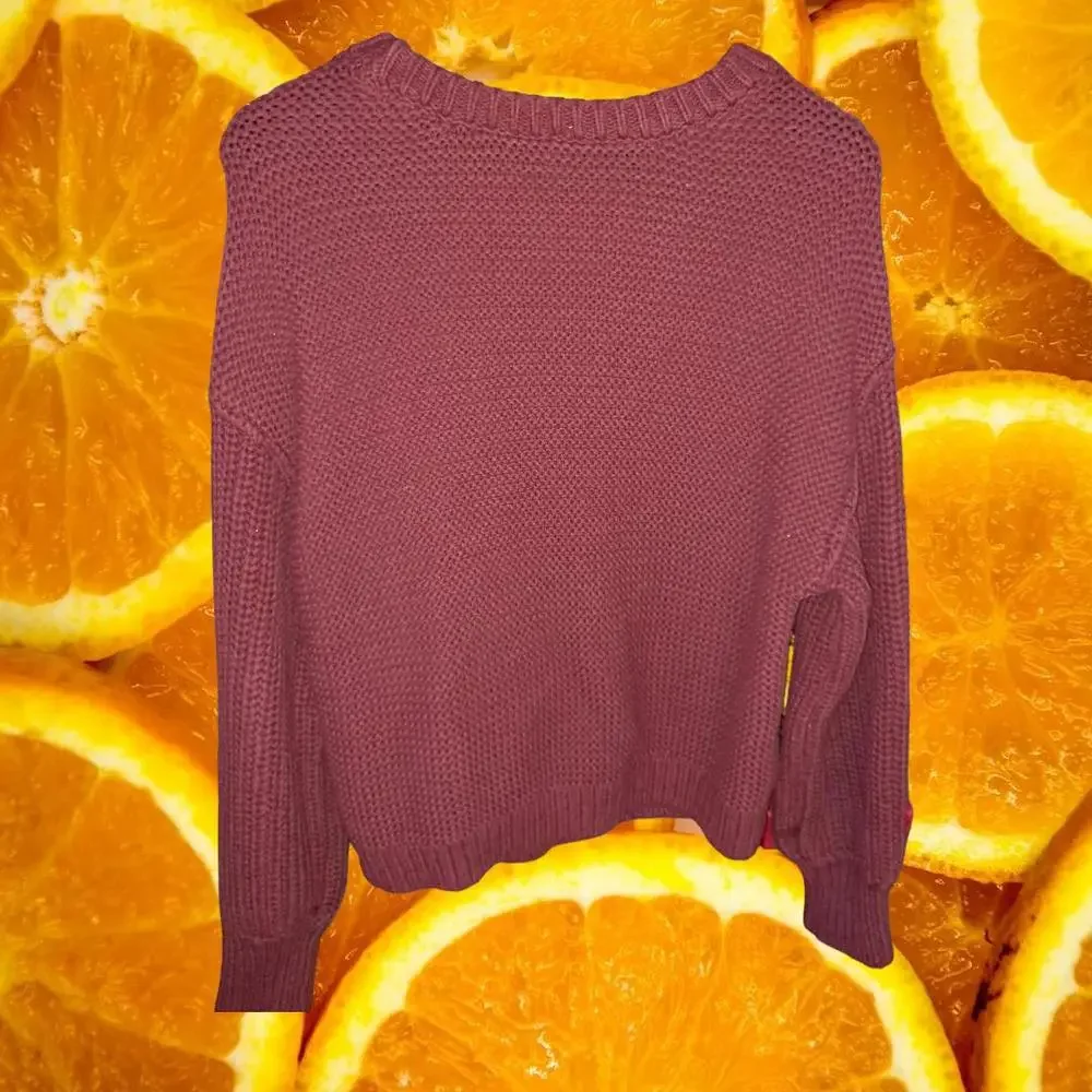 Free‎ People Maroon Cable Knit Sweater Size XS